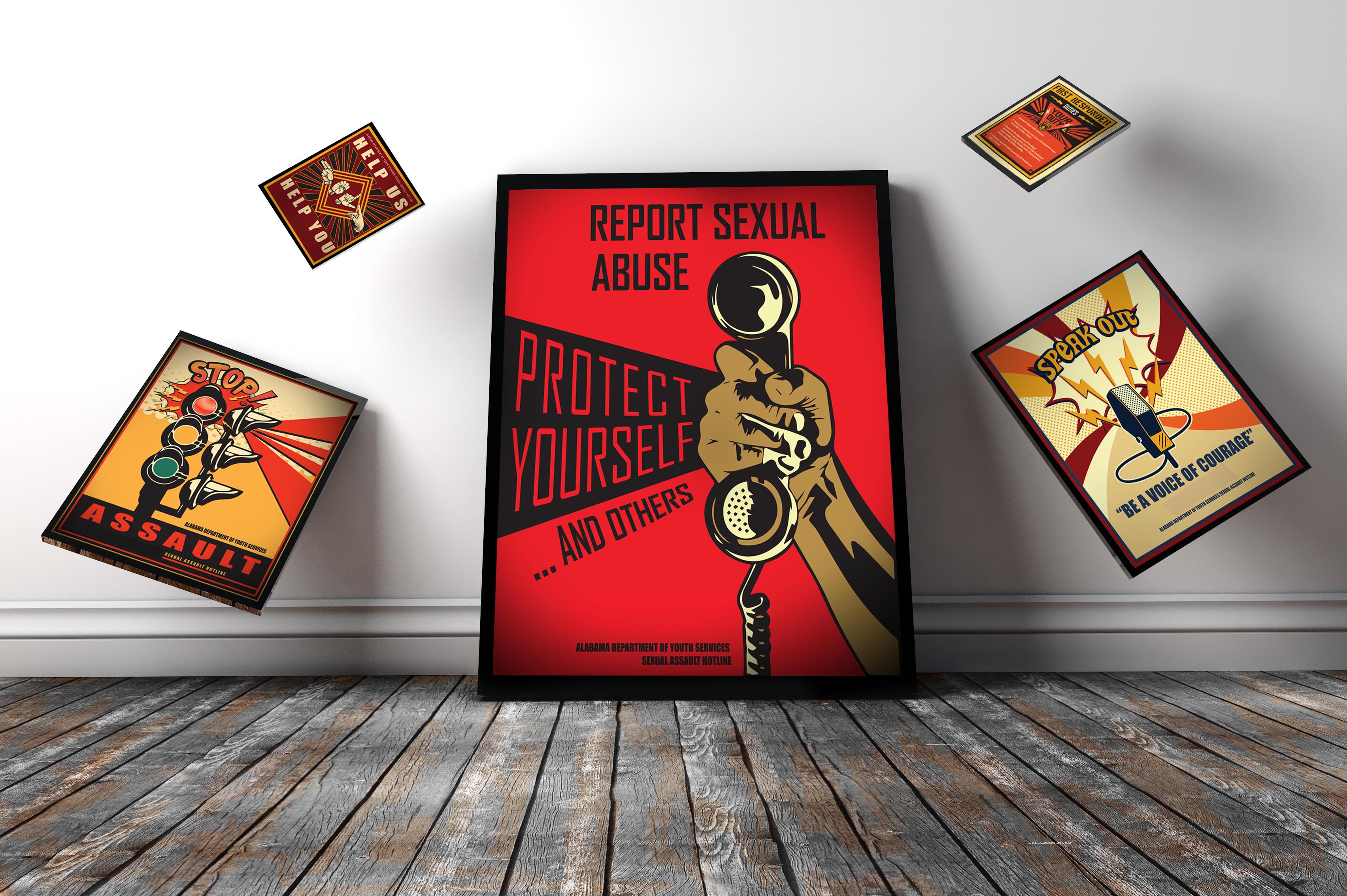 Poster Graphic of 5 posters used in PREA for Youth in DYS